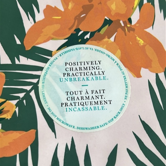 Indigo Unbreakable 14” Large Floral Plates/Tray Set of 4 - Picture 2 of 10